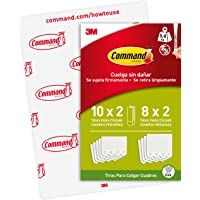 Command PH203-18NA Tiras para colgar cuadros blancas pequeñas y medianas- 8 Medium and 10 Small